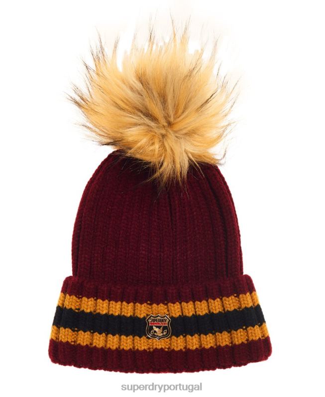 gorro com listras aimee mulheres vermelho acessórios Superdry 2208H4339