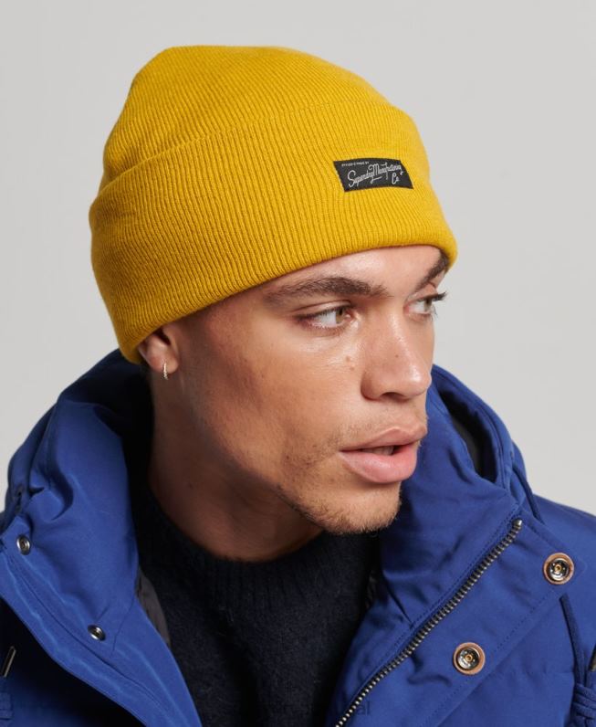 gorro com logotipo essencial mulheres amarelo acessórios Superdry 2208H1682