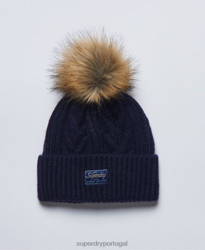 gorro de cabo lux mulheres marinha acessórios Superdry 2208H4284