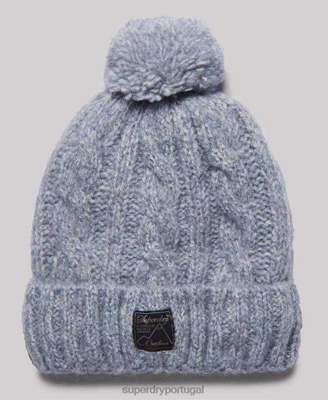 gorro de tweed mulheres cinza acessórios Superdry 2208H4297