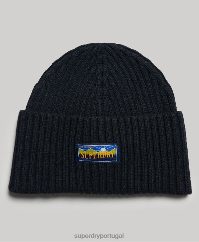 gorro radar de mistura de lã mulheres marinha acessórios Superdry 2208H1694