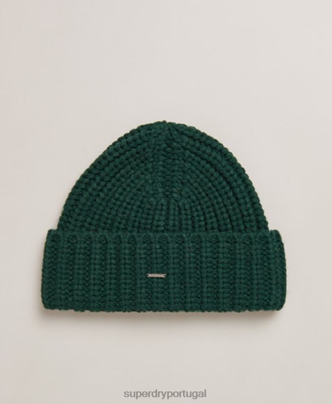 gorro super grosso mulheres verde acessórios Superdry 2208H6672