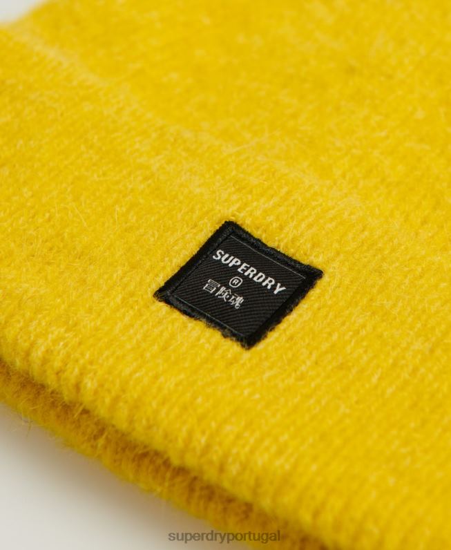 gorro super luxo mulheres amarelo acessórios Superdry 2208H4318
