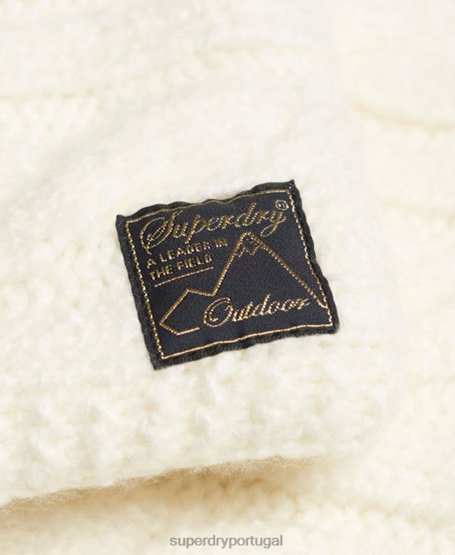 laço de cabo de tweed mulheres branco acessórios Superdry 2208H4305