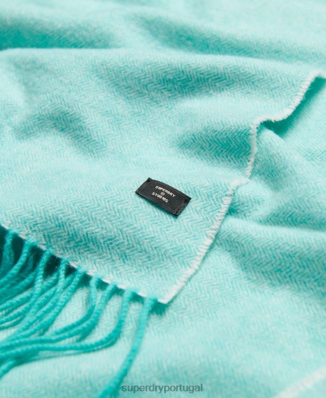 lenço de estúdio mulheres azul claro acessórios Superdry 2208H4282