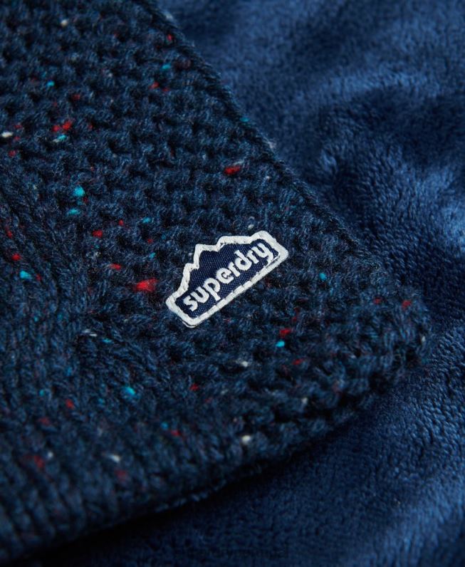 lenço de tricô mulheres marinha acessórios Superdry 2208H4251