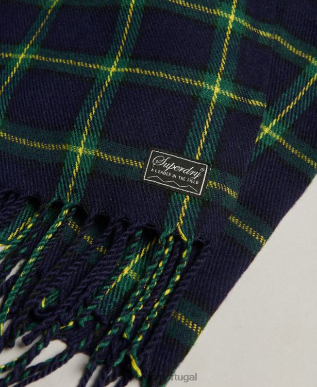 lenço xadrez vintage mulheres marinha acessórios Superdry 2208H4239