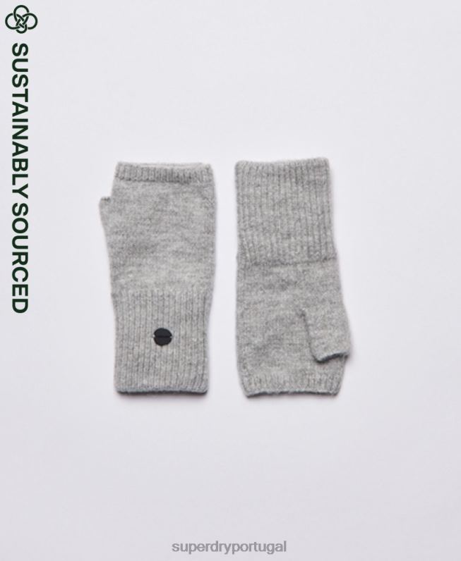 luva meia luva studios luxe mulheres cinza claro acessórios Superdry 2208H4288