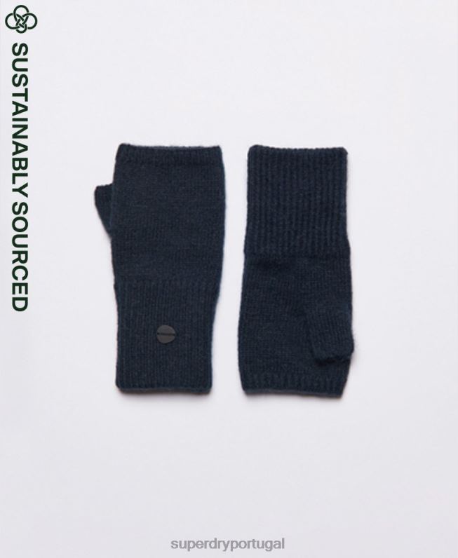 luva meia luva studios luxe mulheres marinha acessórios Superdry 2208H4291