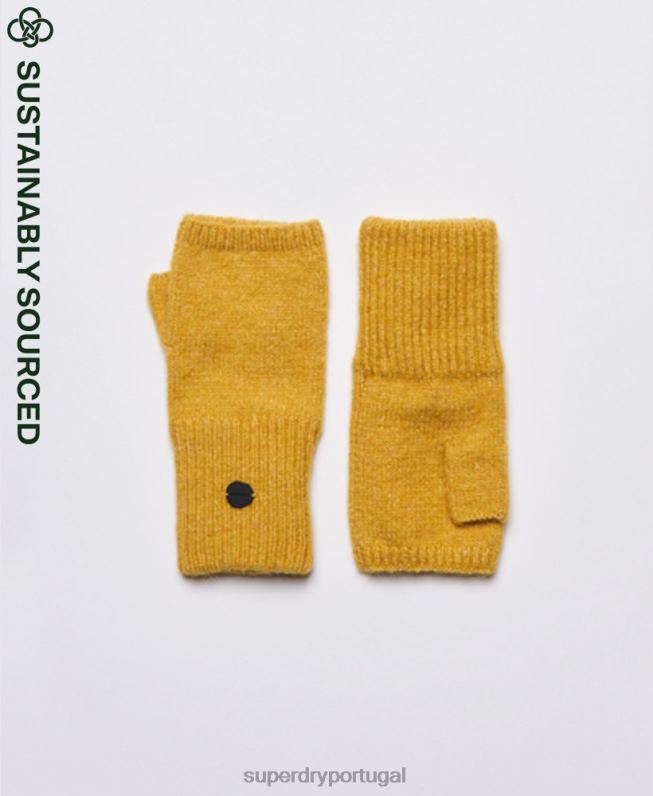 luva meia luva studios luxe mulheres verde acessórios Superdry 2208H4287