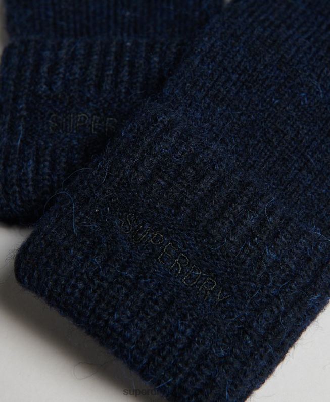 luvas com nervuras essenciais mulheres marinha acessórios Superdry 2208H4269