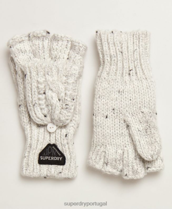 luvas de cabo gracie mulheres branco acessórios Superdry 2208H4344