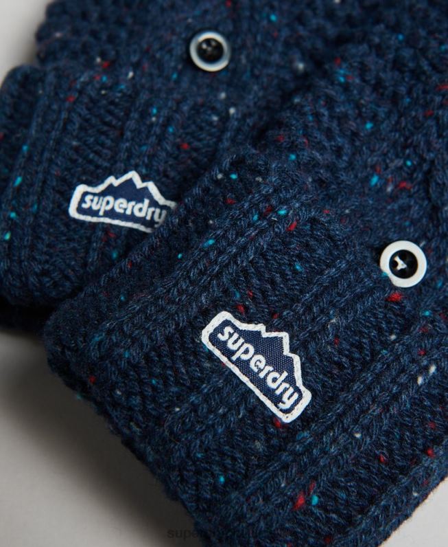 luvas de tricô mulheres marinha acessórios Superdry 2208H4263