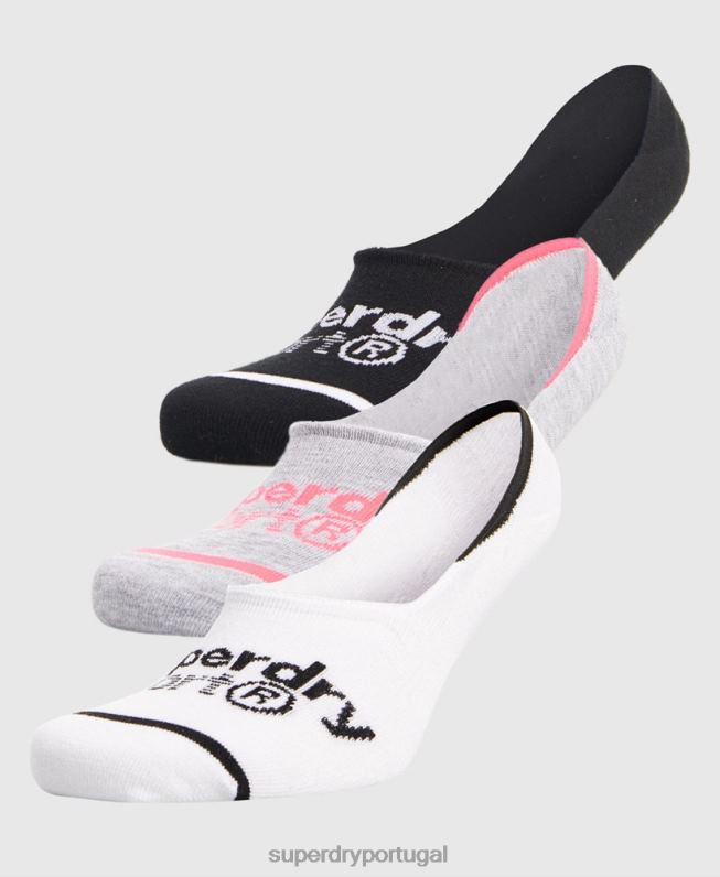 pacote com 3 meias invisíveis coolmax mulheres multi acessórios Superdry 2208H4330