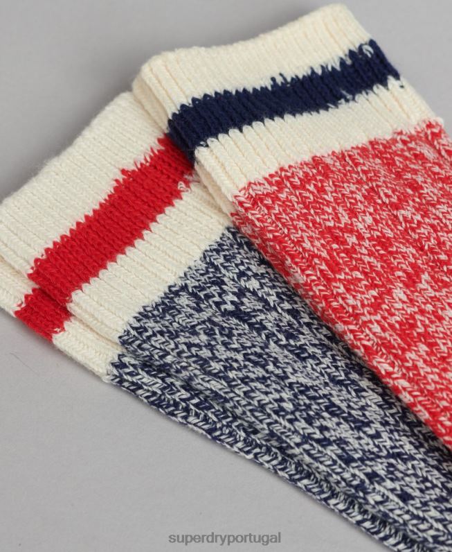 pacote de meias de caminhada de algodão orgânico mulheres multi acessórios Superdry 2208H4340