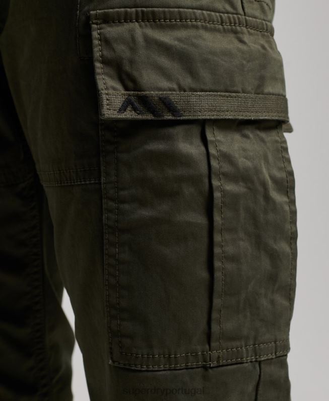 calças cargo slim de algodão orgânico mulheres verde roupas Superdry 2208H2574