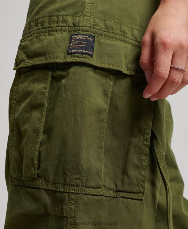 calças cargo vintage de cintura baixa mulheres verde roupas Superdry 2208H2038