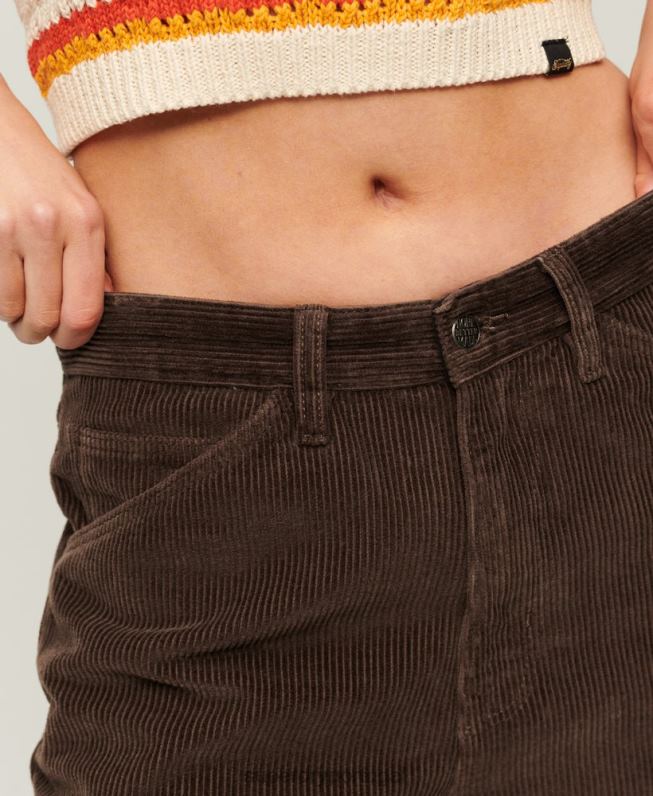 calças de carpinteiro mulheres marrom roupas Superdry 2208H2568