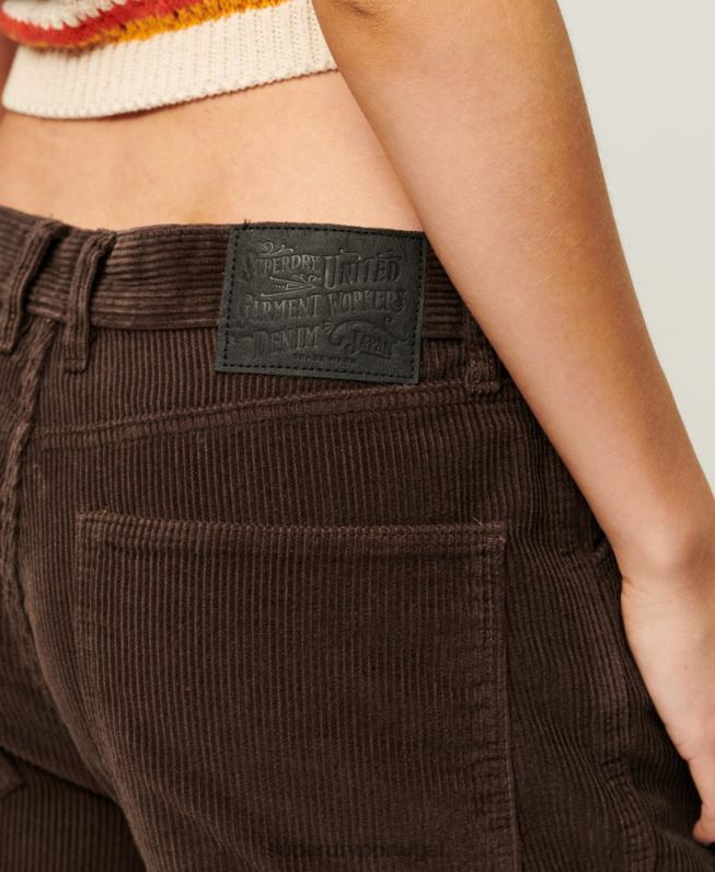 calças de carpinteiro mulheres marrom roupas Superdry 2208H2568