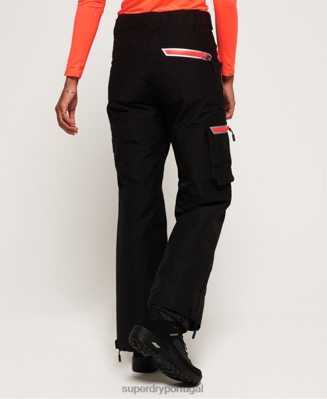 calças de neve mulheres preto roupas Superdry 2208H2610