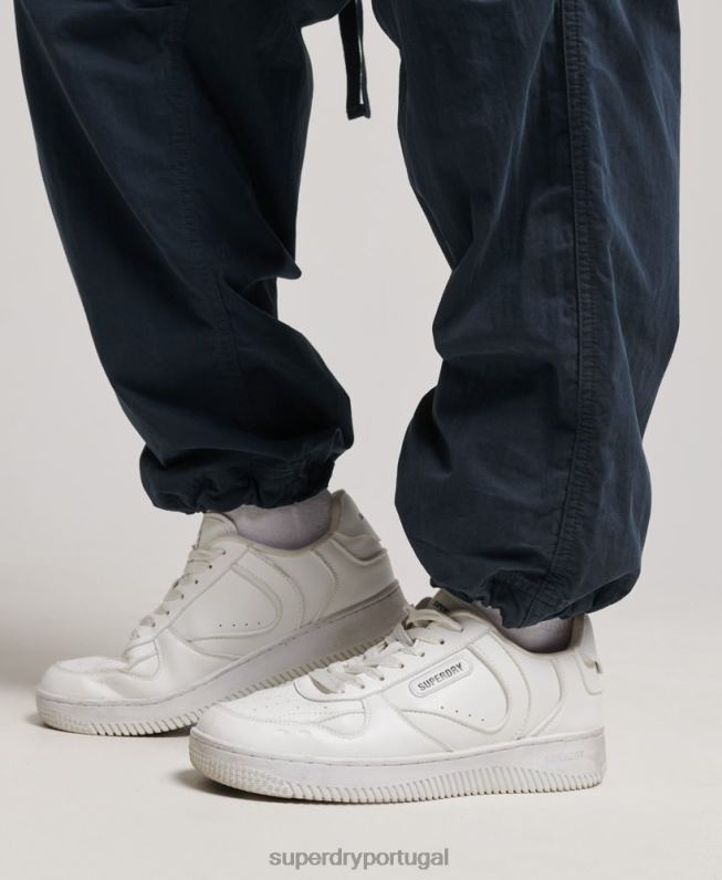 calças de paraquedas mulheres marinha roupas Superdry 2208H2563