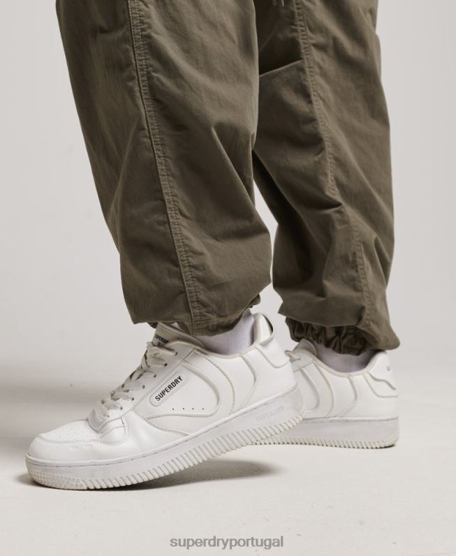 calças de paraquedas mulheres verde roupas Superdry 2208H2560