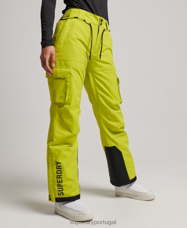calças de resgate final mulheres amarelo roupas Superdry 2208H2595
