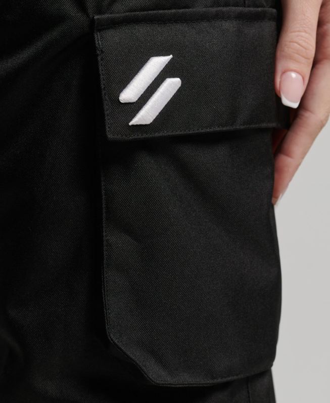 calças de resgate mulheres preto roupas Superdry 2208H6550