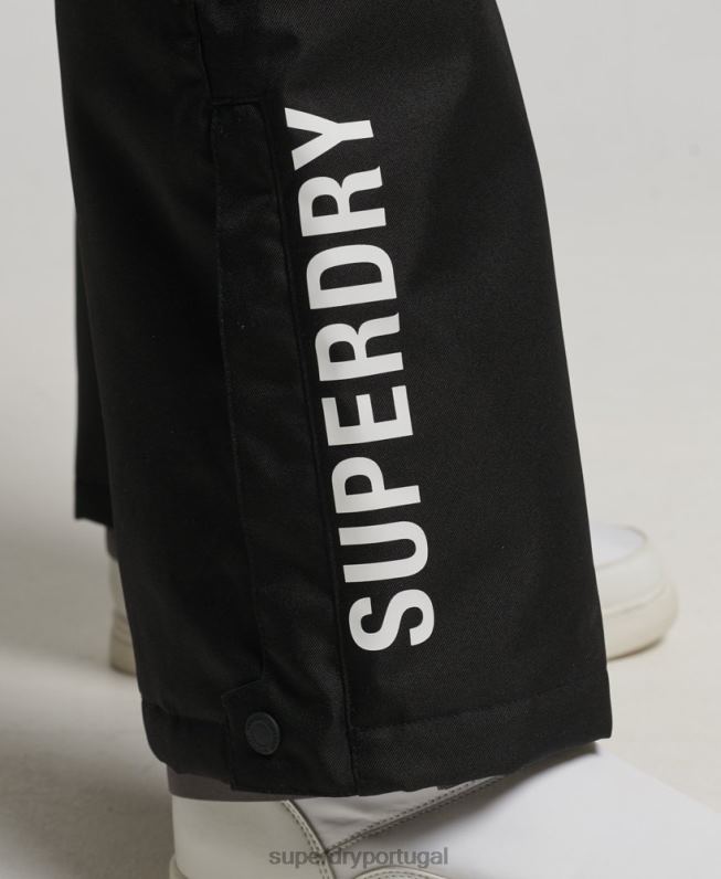 calças de resgate mulheres preto roupas Superdry 2208H6550
