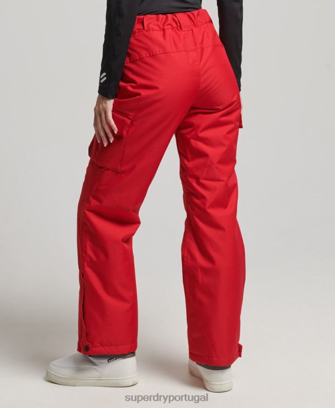 calças de resgate mulheres vermelho roupas Superdry 2208H6548