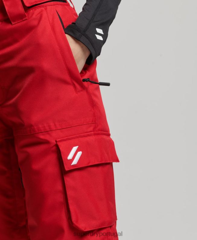 calças de resgate mulheres vermelho roupas Superdry 2208H6548