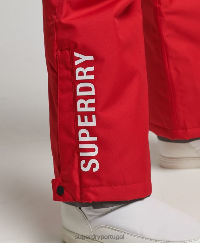 calças de resgate mulheres vermelho roupas Superdry 2208H6548