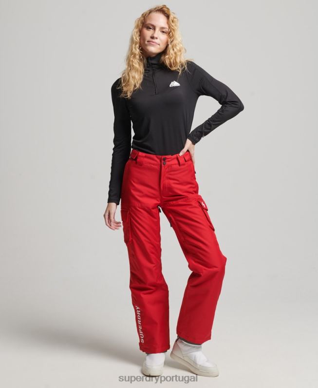 calças de resgate mulheres vermelho roupas Superdry 2208H6548