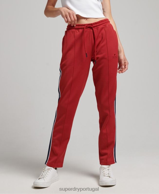 calças de tricô mulheres vermelho roupas Superdry 2208H2579