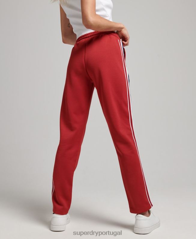 calças de tricô mulheres vermelho roupas Superdry 2208H2579