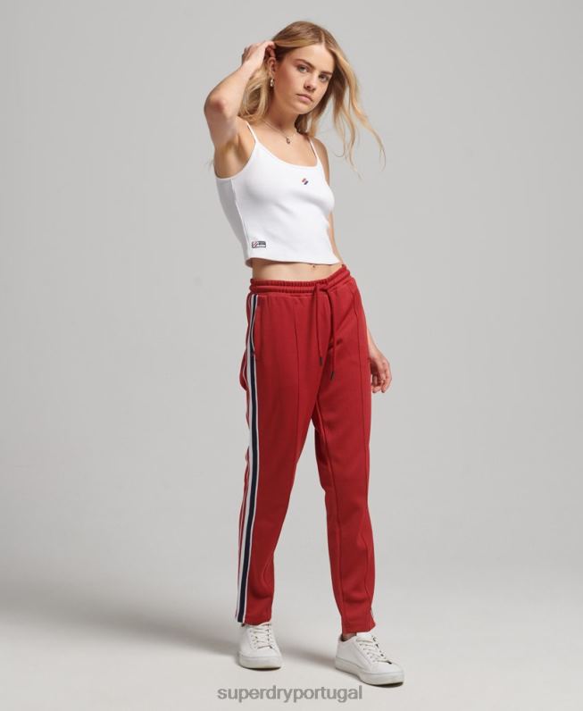 calças de tricô mulheres vermelho roupas Superdry 2208H2579