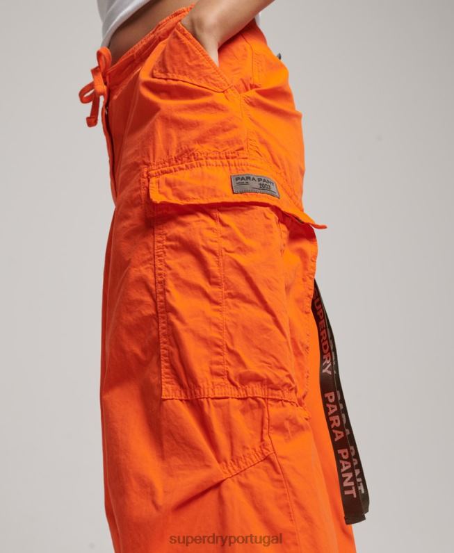 calças largas de pára-quedas mulheres laranja roupas Superdry 2208H1973