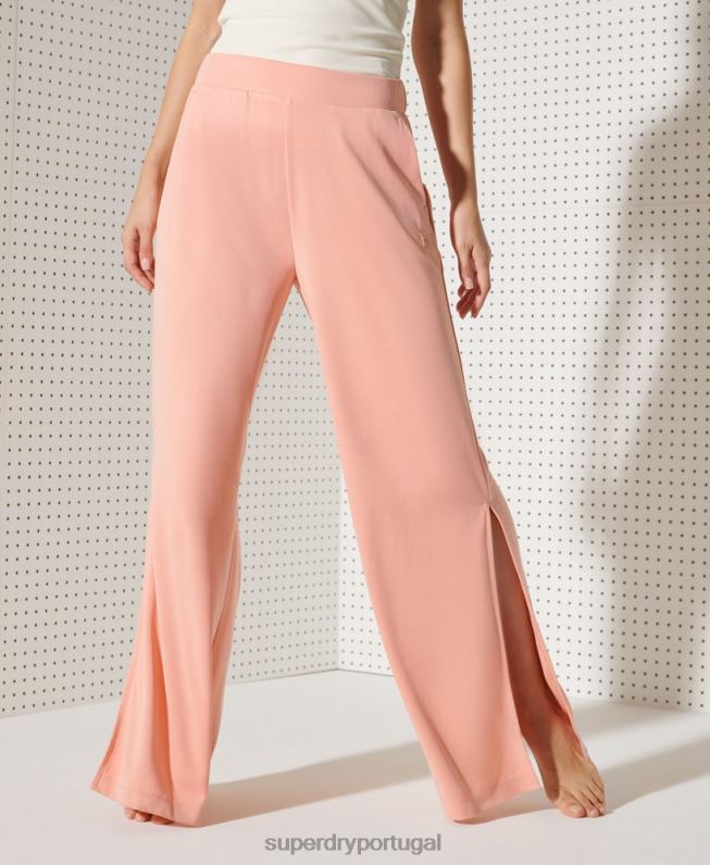 calças largas flex mulheres rosa roupas Superdry 2208H3944