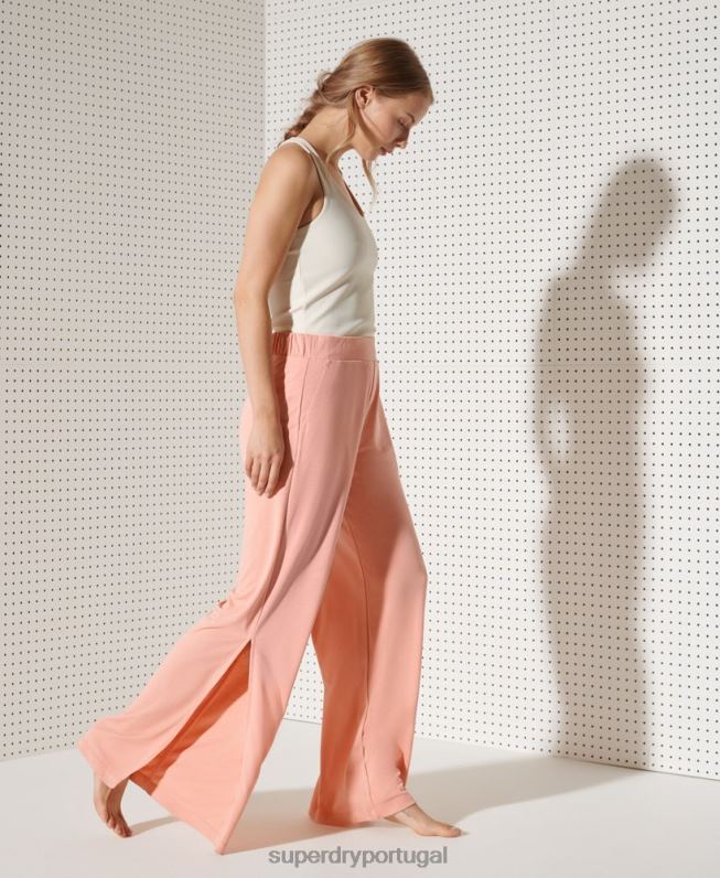 calças largas flex mulheres rosa roupas Superdry 2208H3944
