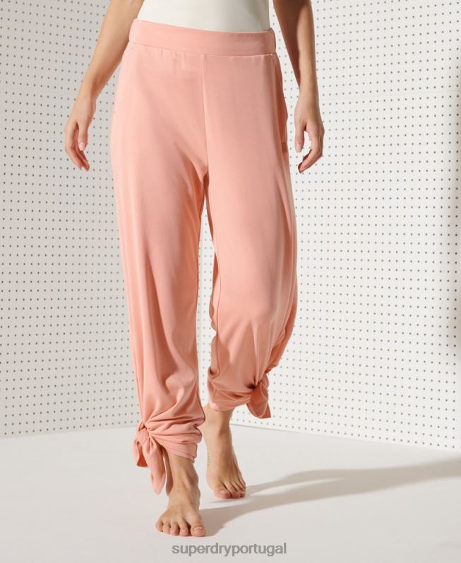 calças largas flex mulheres rosa roupas Superdry 2208H3944