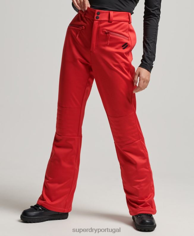 calças slim softshell de esqui mulheres vermelho roupas Superdry 2208H2590