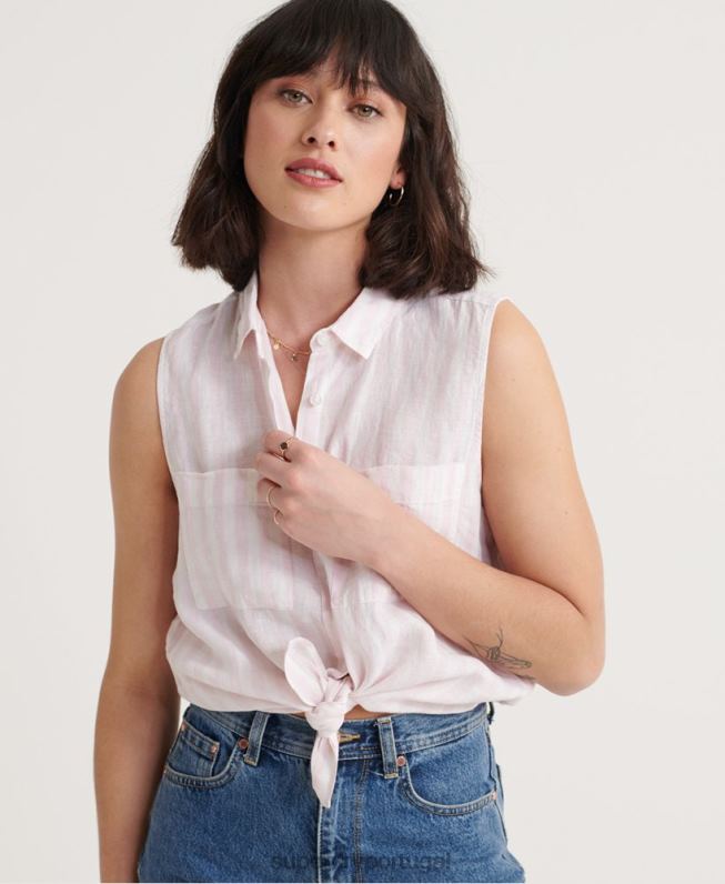 camisa aubrey mulheres rosa roupas Superdry 2208H3050
