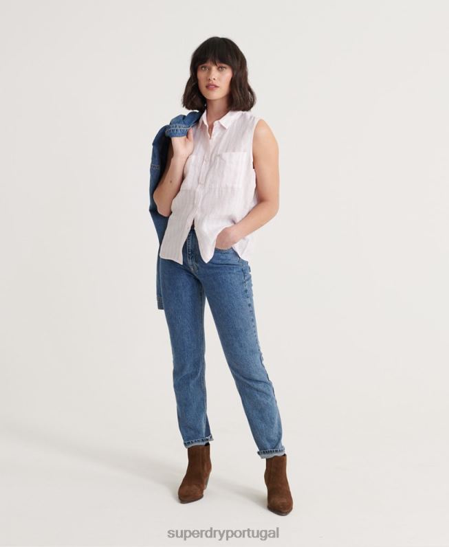 camisa aubrey mulheres rosa roupas Superdry 2208H3050