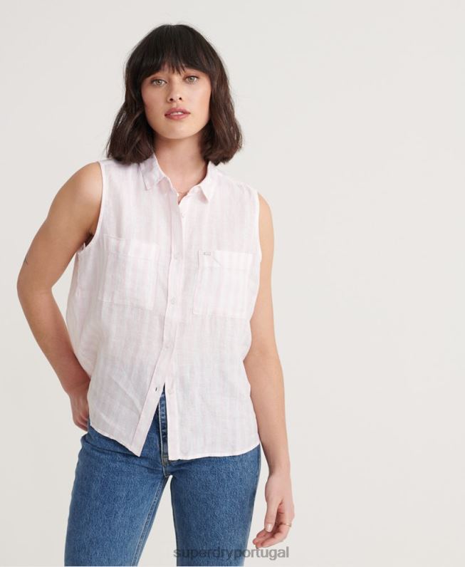 camisa aubrey mulheres rosa roupas Superdry 2208H3050