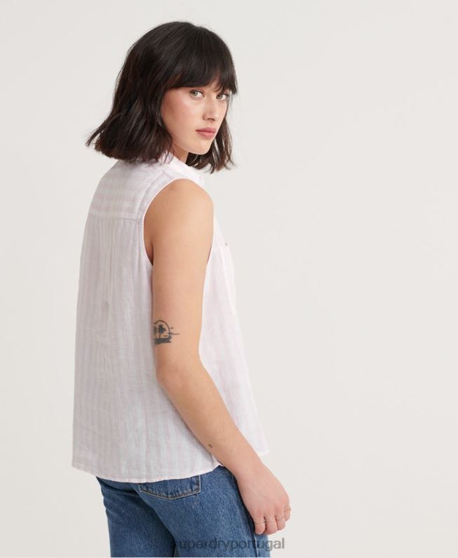 camisa aubrey mulheres rosa roupas Superdry 2208H3050