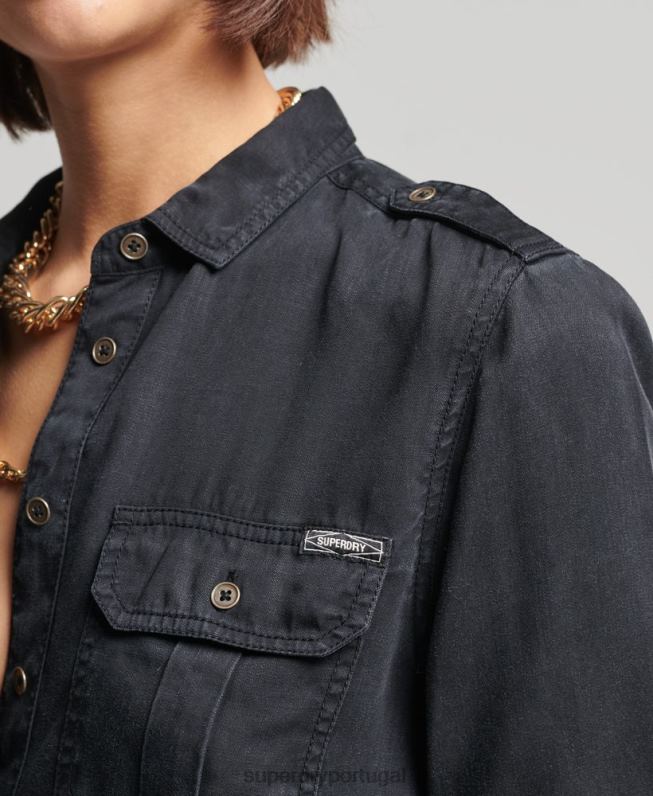 camisa militar mulheres marrom roupas Superdry 2208H3004
