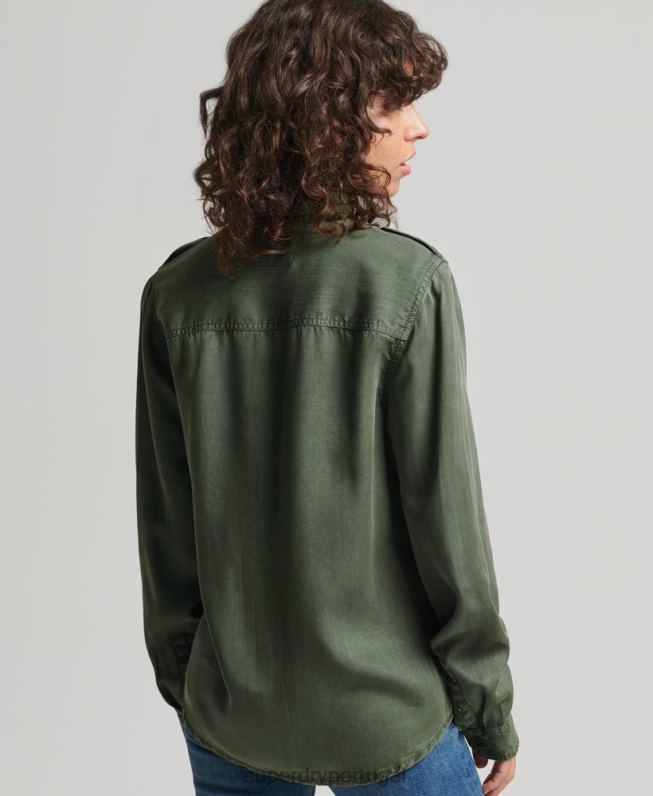 camisa militar mulheres verde roupas Superdry 2208H2884