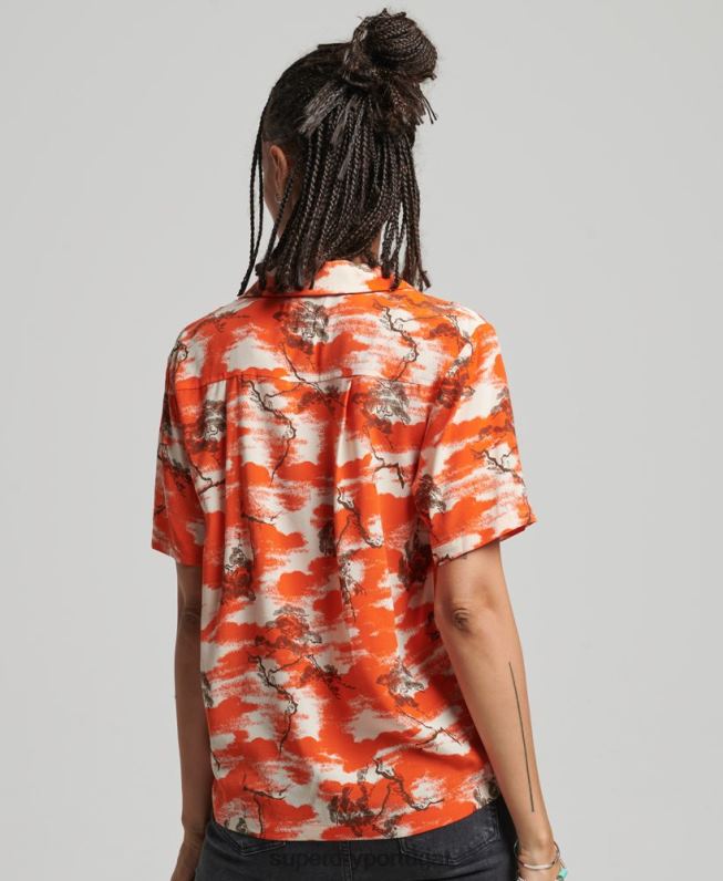 camisa vintage revere mulheres vermelho roupas Superdry 2208H3012