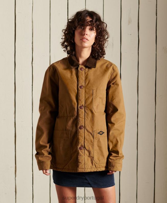 oversized camisola de mistura utilitária mulheres marrom roupas Superdry 2208H5479