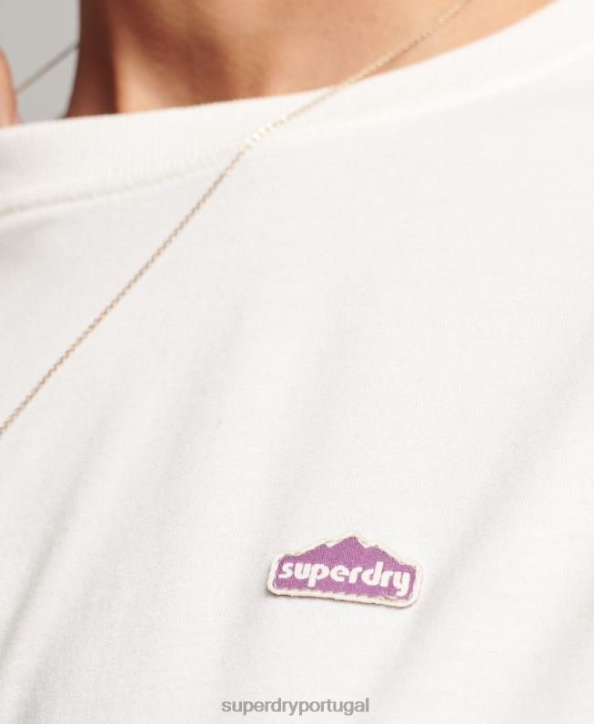 Blusa manga longa estilo anos 90 mulheres branco roupas Superdry 2208H6745